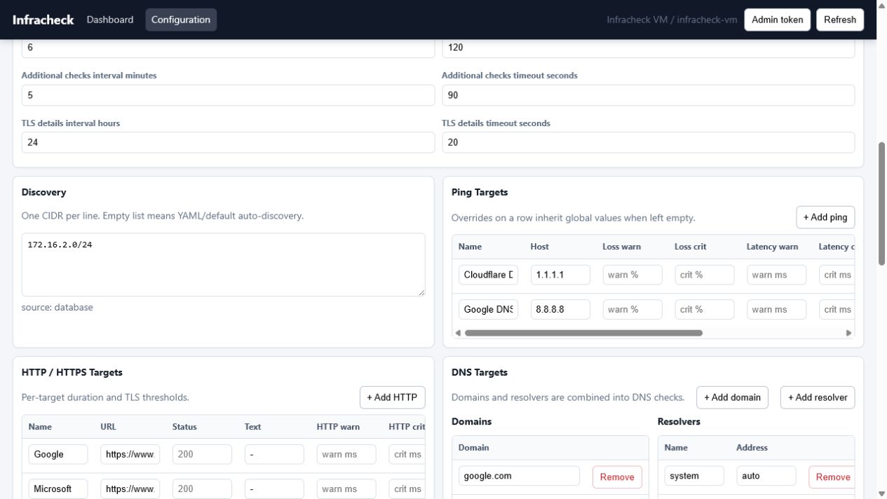 Threshold configuration screenshot
