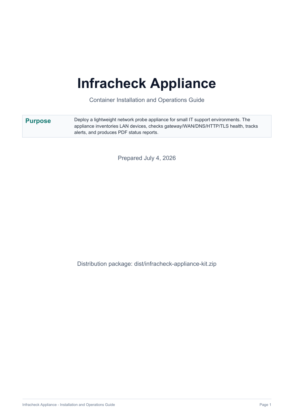 Infracheck guide cover page