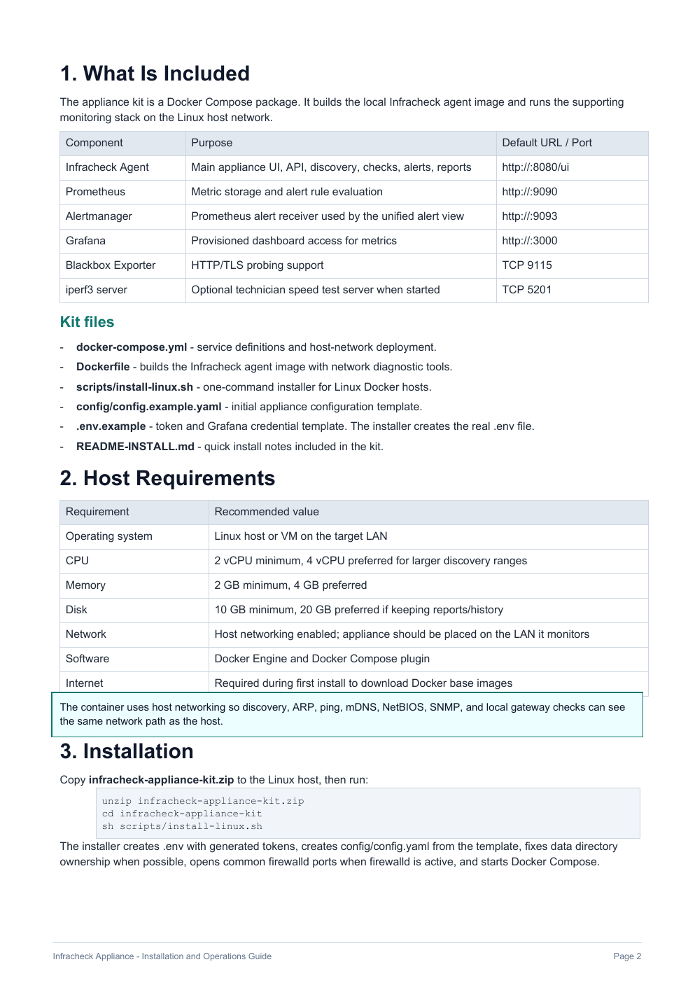 Infracheck app workflow page